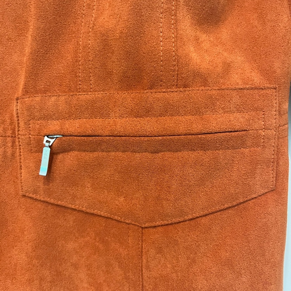 Conrad C Solid Orange Collared Full Front Zip Bla… - image 3